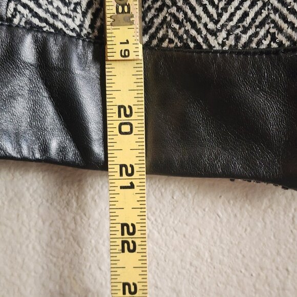 Alberto Makali Jacket Womens 12 Black White Wool Leather Moto Style Full Zip NWT - Picture 11 of 12